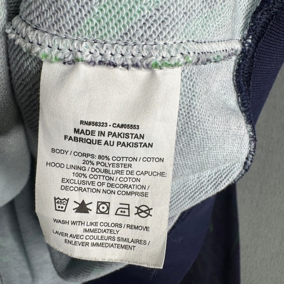 Nike Brasil CBF Soccer Tropical Palm Print Hoodie Mens Large Navy Green Yellow - Picture 6 of 8